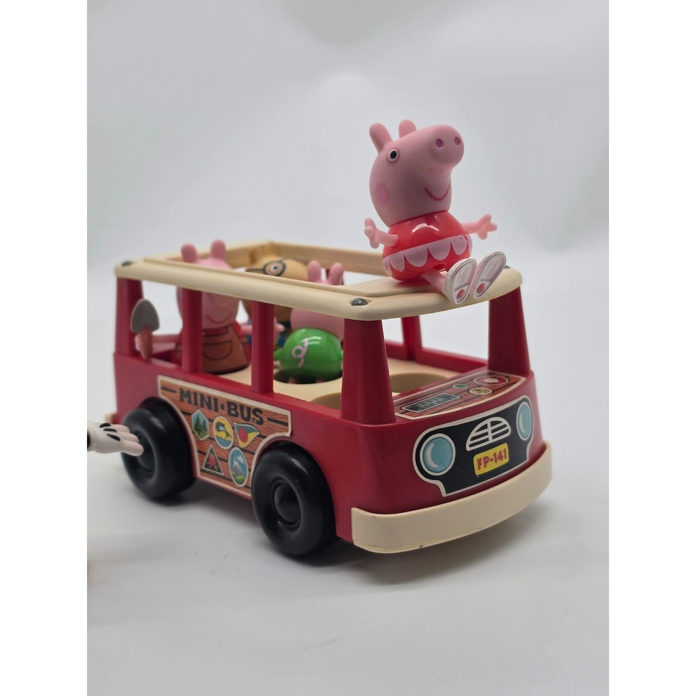 1969 Fisher Price Play Family Mini Bus Model #141 with Mickey and Peppa Pig - Picture 6 of 16